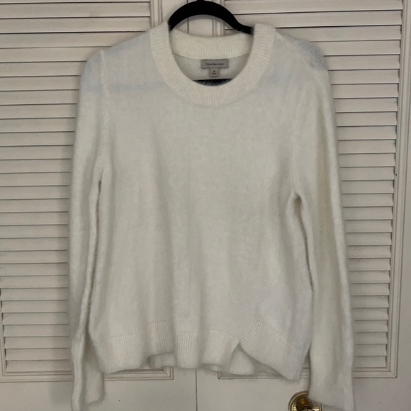 calvin klein fuzzy sweater